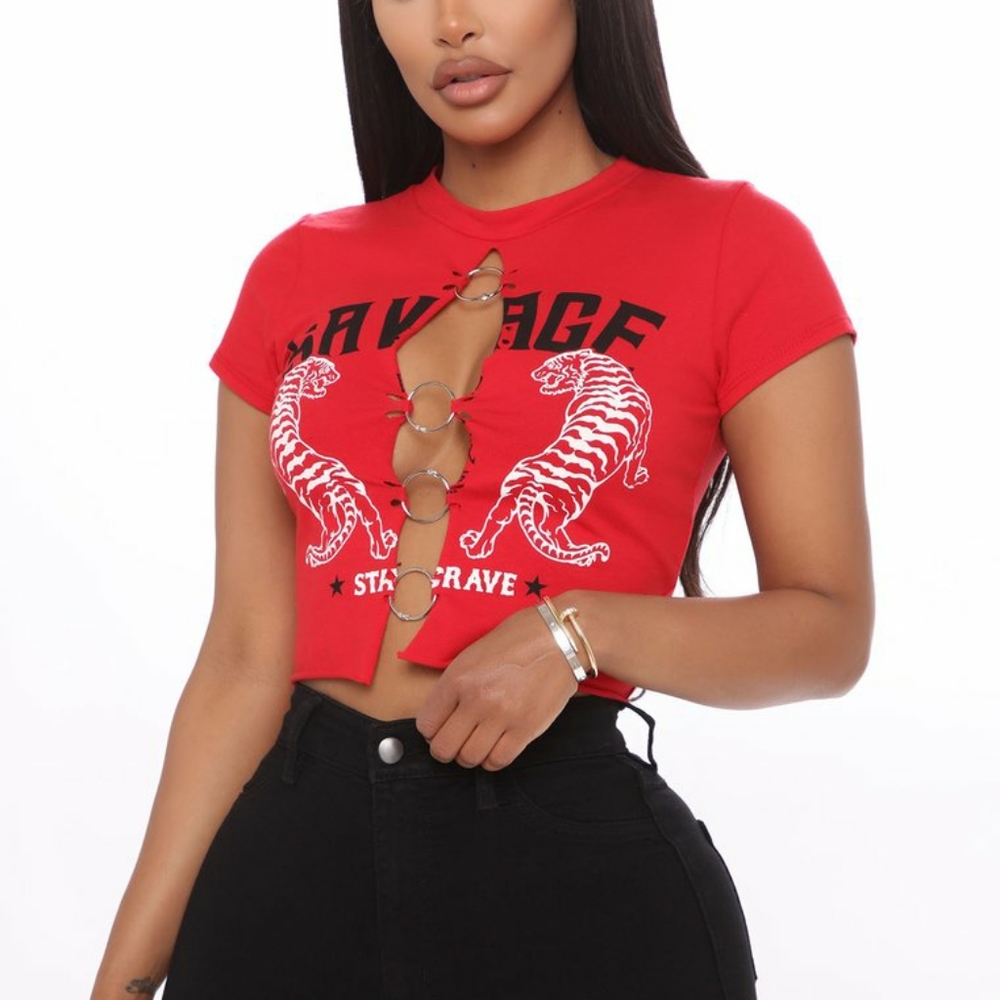 Stay Brave Top - Red